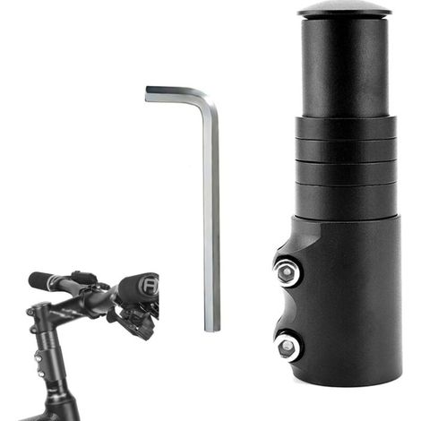 Dolaso – Rehausse potence de guidon pour VTT et vélos de route – Améliore la posture de conduite – Avec clé hexagonale – Couleur noire (1/5)