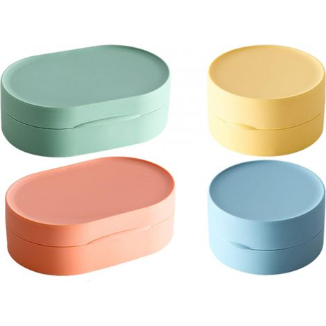 Boîte à savon de voyage 4 pièces, porte-savon solide et étanche pour randonnée, douche, salle de bain, salle de sport (1/5)