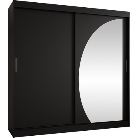 Armario Hartford 507, Negro, 200x200x62cm, Puertas de armario: Correderas, Número de estantes: 0 (1/4)