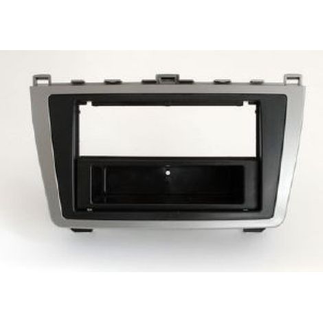 Facade autoradio 1DIN compatible avec Mazda 6 ap08 - noir argent - avec vide poche