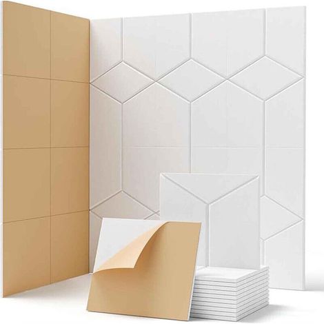 Lot de 12 panneaux acoustiques autocollants 30 x 26 x 0,9 cm, panneaux muraux haute densité en polyester pour isolation sonore (1/5)