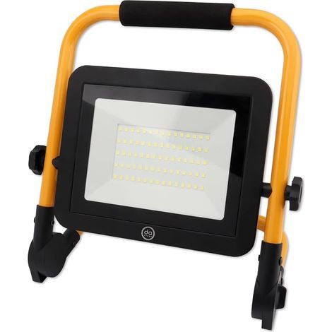 Projecteur de chantier LED Lampe de travail LED orientable Câble de 1.5M avec prise, Projecteur LED 50W 4500LM 6000K IP65 étanche Projecteur pour atelier extérieur Chantier (1/5)