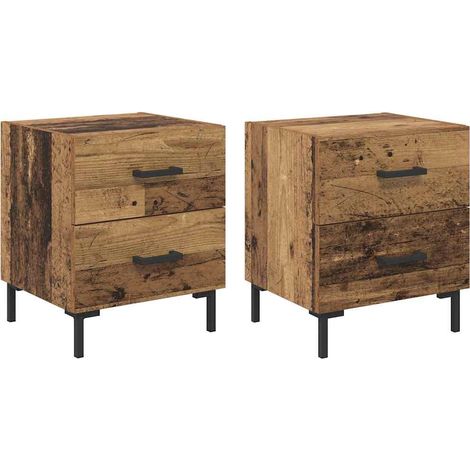 Maison Exclusive - Armadio da Notte 2 pcs Legno vecchio 40 x 35 x 47,5 cm