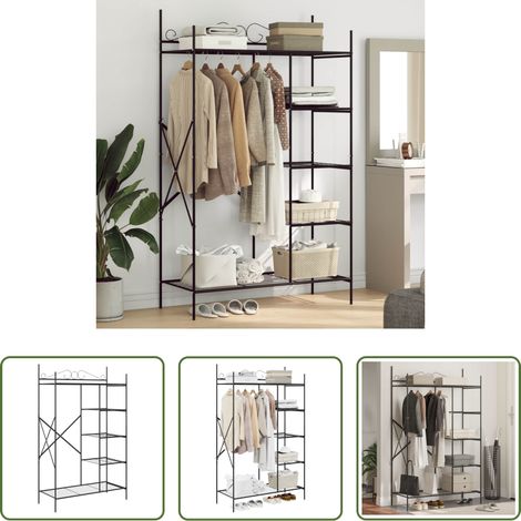Kleiderschrank Stahl -  Offener Kleiderschrank Schwarz 104,5 x 45 x 172 cm Stahl (1/5)