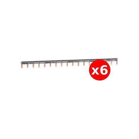 Legrand - LOT de 6 Peignes d'alimentation 13 Modules Universel PH + N - Ru00e9f. : 404926x6