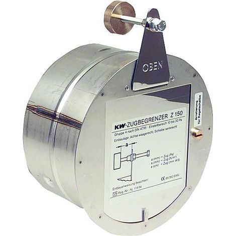 Banyo – Régulateur de tirage de précision 150 mm – Inox – Plage de réglage 10-35 Pa – Montage cheminée avec selle KW (1/2)