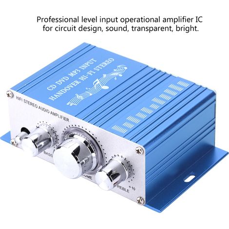 Amplificateur Audio Voiture Compact Lecteur MP3 FM CD DVD Bluetooth (Bleu)