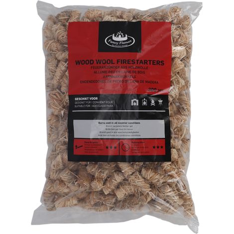 Allume-feu en laine de bois - sachet de 300 pièces - Livraison gratuite