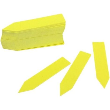 Étiquettes pour plantes / Panneaux pour une identification facile des plantes - Lot de 100 Jaune 10x2 cm (1/5)