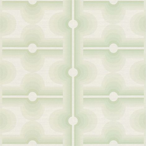 Retro wallpaper wall Profhome 395331 hot embossed non-woven wallpaper slightly textured with geometric shapes matt green cement grey pale green cream 4,5 m2 (1/5)