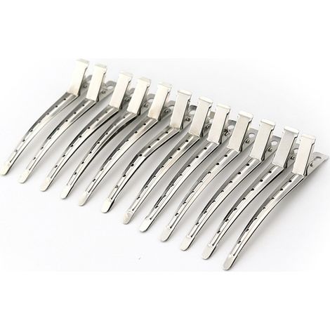 12 pinces de sectionnement cheveux, acier inoxydable, pointes rondes, pinces professionnelles pour coiffage, fixation ferme des mèches, lot de 12 (1/5)