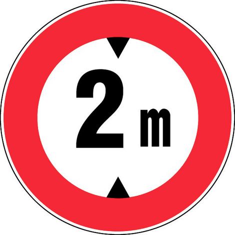Novap – Panneau de signalisation hauteur limitée 2m – Rigide Ø300mm – Trous pour fixation rapide – 4063362