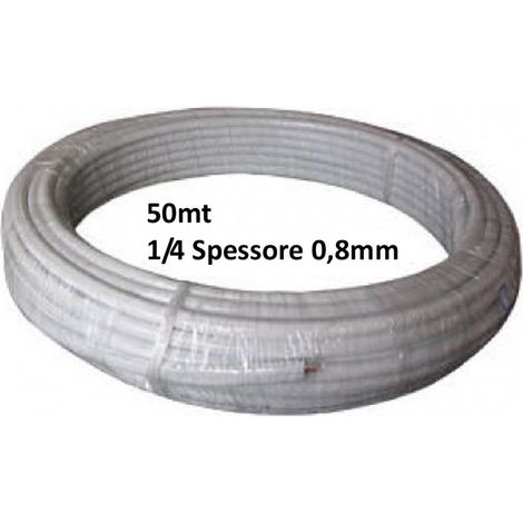 50MT TUBO RAME 1/4 CLIMATIZZATORE CONDIZIONATORE SPESSORE 0,8