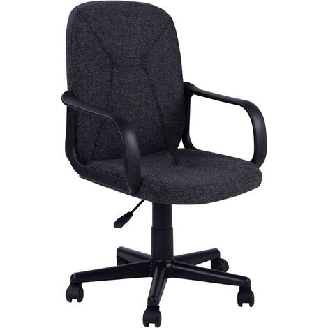 Silla de Oficina Cómoda Estilo Comtemporáneo en Color Gris Antracita con Ruedas, Reposabrazos y Regulable de Tela 57x103x46 cm (1/5)