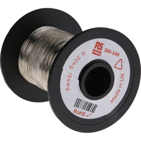 Fil de cuivre 0,2 mm² RS PRO 24 AWG Mono conducteur diamètre 0.51mm, longueur 114m ( Prix pour 1 )