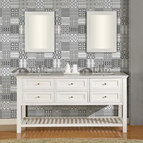 Sticker Mural Carrelage adhésif Cuisine Salle de Bain - 60 STICKERS CARREAUX DE CIMENT AZULEJOS ELIONO - 60stickers15x15cm (1/5)