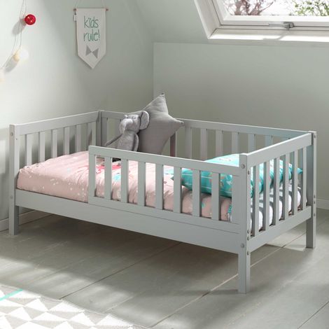 Lit junior Petronille 70 x 140cm bois pin - gris