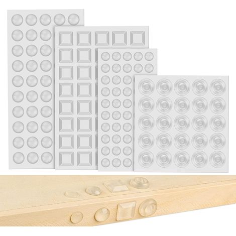 165 Pieces Adhesive Bumper Pads Clear Rubber Feet, Clear Furniture Buffer Pads for Cabinet Doors, Drawers, Glass Tops, Cupboard, Picture Frames, Cutting Boards(4 Sizes) (1/5)
