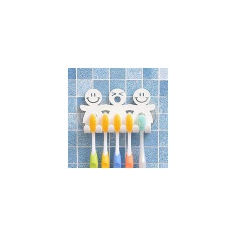 2 pièce Mignon Support de Brosse à Dents avec Ventouse pour Murale de Salle de Bain Home Decor, Taille Unique (1/5)