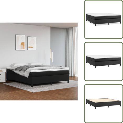 Cadre de lit sans matelas noir 180x200 cm similicuir - Cadre De Lit - Lit Double - Similicuir - Lit Moderne - Literie (1/5)