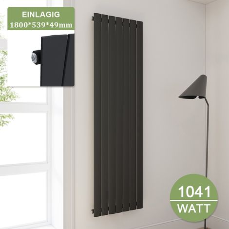 ELEGANT Design Heizkörper Anthrazit Flachheizkörper Heizung Vertikal Einlagig 1800x539mm (1/5)