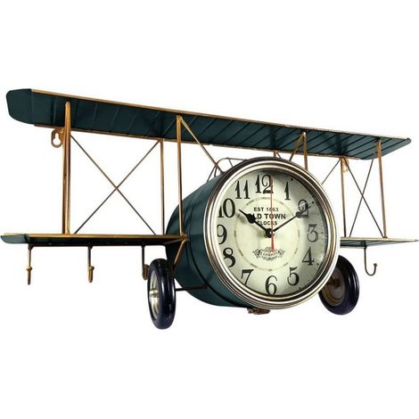 Aeroplane Table Clock - L28 x W18 x H64 cm