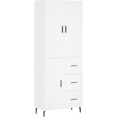 Credenza buffet cassettiera mobile contenitore organizer cucina soggiorno soggiorno alto 69,5 x 34 x 180 cm derivati del legno bianco 020032588