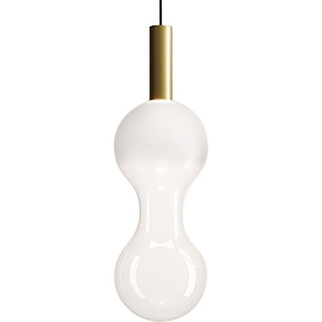 Zafferano Lampada a sospensione Sfer'Otto design in vetro borosilicato soffiato a bocca, finitura oro e trasparente sabbiato, LED 8W, CRI 90, IP40