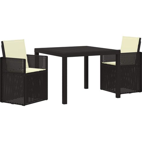 Set da Pranzo per Giardino 3 pz  Salotto da Giardino Antracite e Crema PP (1/5)