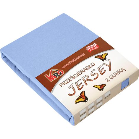 Drap-housse en jersey bleu 80x160 028 KARO (1/2)