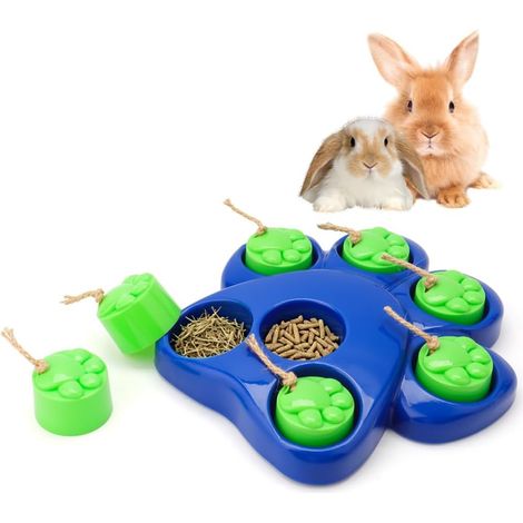 Jouet Lapin,Maison Lapin,Jouet Dintelligence avec Nourriture pour Animal De Compagnie,Naturel À Ronger,Réduit Lennui,Stimule Lactivité Et Les Dents (1/5)