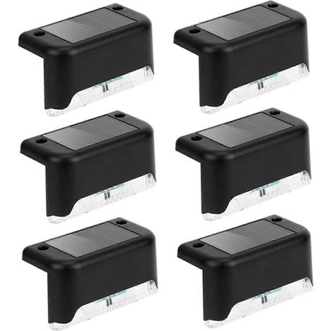 Lot de 6 lampes solaires LED étanches pour clôture et terrasse, avec charge rapide et conception durable.