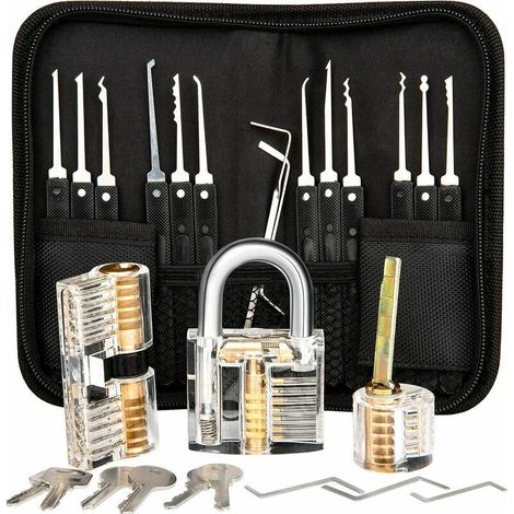 royaluxe - Kit de crochetage professionnel, 26 kits de signature de mot de passe avec 3 kits transparents de ,crochetage de cadenas (1/4)