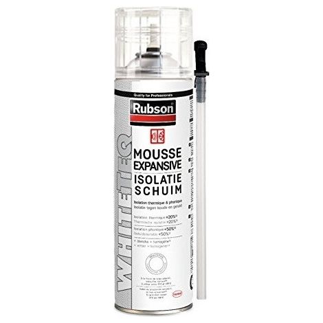 Rubson – Mousse polyuréthane expansive 500ml – Isolation thermique et phonique – Lot de 12 aérosols – Structure Quattro pour performances accrues