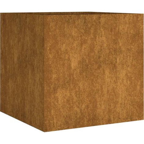 Vassoio per fioriera aiuola rialzata piante fiori terrazzo giardino 40 x 41 x 40 cm acciaio corten marrone 020037594