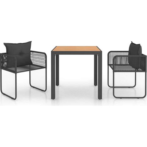 Maison Exclusive - Set da Pranzo da Giardino 3 pz in Rattan PVC Nero e Marrone (1/5)