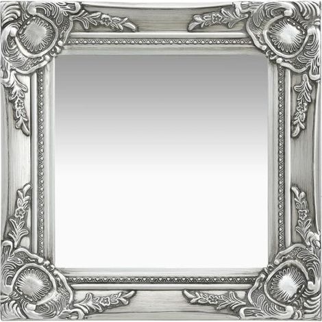 Miroir mural de style baroque, 40 x 40 cm, argent (1/5)