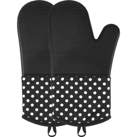 Gants de cuisine en silicone, gants de four extra longs, gants de cuisson professionnels résistants à la chaleur (1/3)