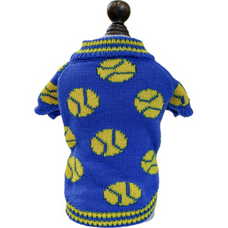1 pull pour chien, en maille torsadée, polyester, bleu, taille S/M/L/XL, pour chiots et chiens de petite à moyenne taille (1/5)