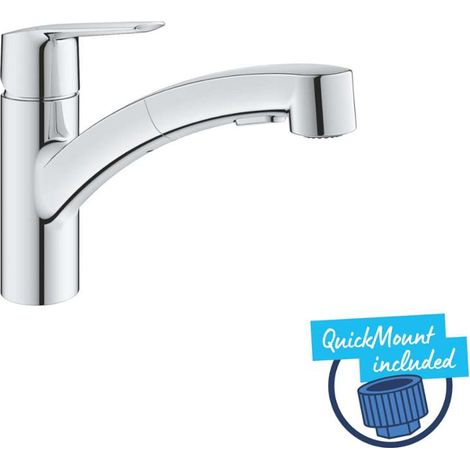 Grohe QuickFix Start - Spültischarmatur mit herausziehbarer Brause, Chrom 1012400000