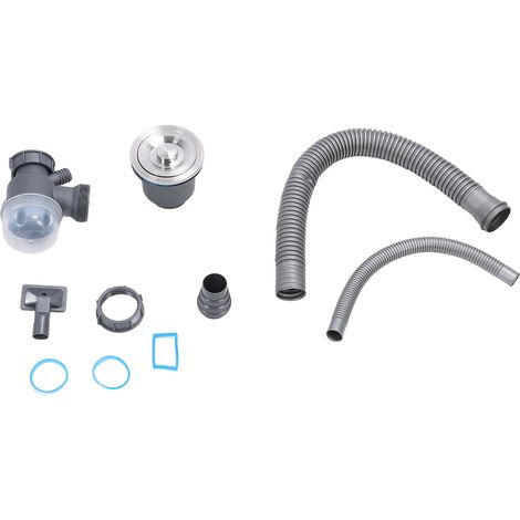 Kit de vidange de tuyau d'évier de cuisine, tuyau de vidange extensible anti-fuite pour simple. (1/5)