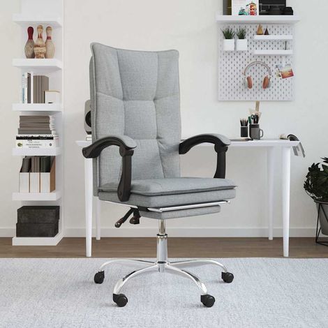 Chaise de bureau inclinable Fauteuil gamer - Chaise d'ordinateur Gris clair Tissu BonneVie-17686 (1/5)