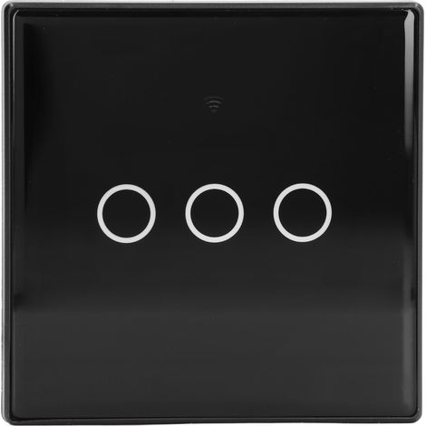 Interrupteur intelligent WiFi 2,4 GHz, panneau de commande tactile mural en verre, 3 boutons, compatible Tuya 100-250 V (1/5)