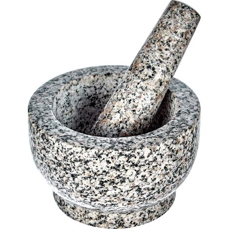 Zeller Mortaio in granito grigio 13 x 8 cm durevole (1/2)