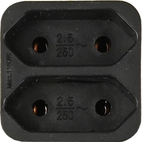Prise électrique double noire (1/2)
