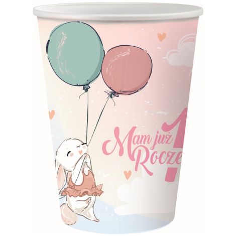 Gobelets en papier pour enfants d'un an - Lapin, 6 pièces.