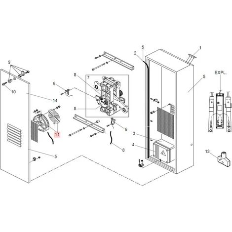 faac pièce détachée groupe ventilateur et grille 620/640 63003317 (1/3)