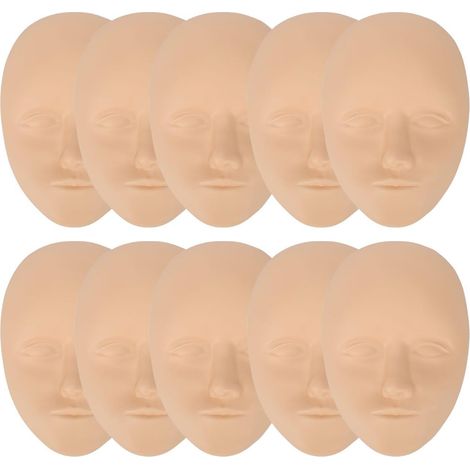 Peau moulée stéréoscopique 3D pour la pratique du maquillage permanent, peau d'entraînement pour le visage entier, modèle de tête humaine réaliste, modules pour les sourcils, les yeux et les lèvres. (1/5)