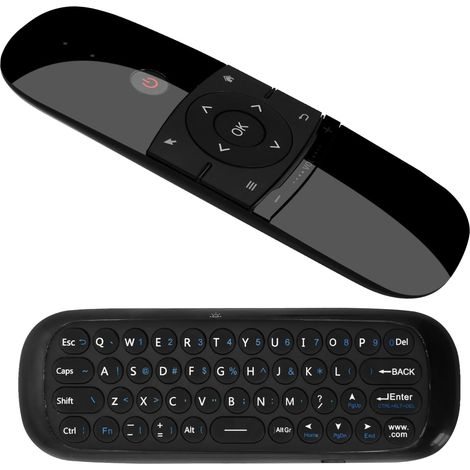 Télécommande Air Mouse 2,4 GHz avec Clavier, Capteurs Gyroscopiques Intégrés Télécommande sans Fil Air Fly Mouse Rechargeable pour Android TV Box, Smart TV,Computer,Projektor,Media Player (1/5)