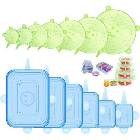 Couvercle en silicone réutilisable pour récipients, avec joint hermétique, pour une organisation optimale de la maison, dans la cuisine et sur le plan de travail.-AquaForge (1/5)